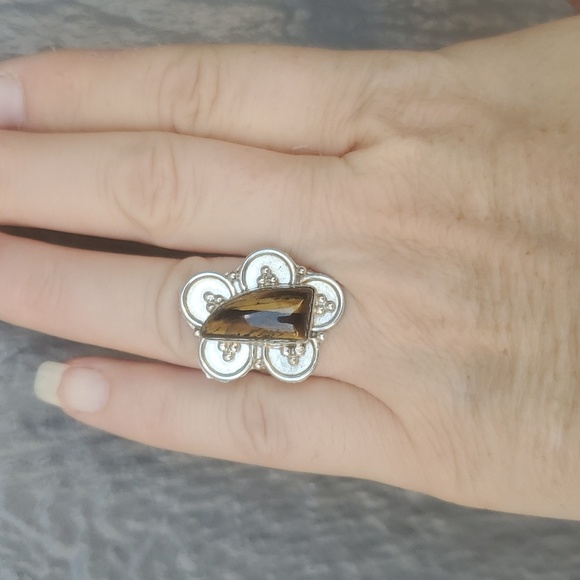 ***$15 Sale*** New Tiger Eye 925 Silver Ring. - Picture 5 of 12